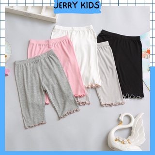 Quần legging dáng lửng chất cotton cho bé gái 8-18kg