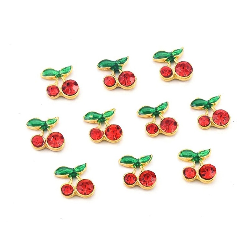 Hộp Phụ Kiện Hạt Cherry 3D Lấp Lánh Dễ Thương Trang Trí Móng Nghệ Thuật DIY