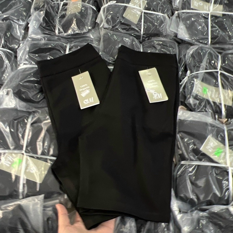 Quần legging ngố HM xuất dư, quần tregging lửng khoá sườn chất umi mùa hè mát rẻ đẹp basic dễ phối đồ