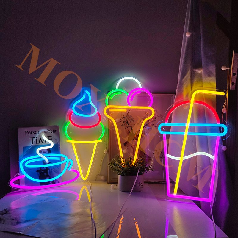 [SIZE CỰC LỚN TẶNG MÓC TREO+ĐẦU CẮM SẴN] Đèn LED Neon thiết kế trang trí decor nhiều mẫu trên nền mica hình CUTE MOXI.