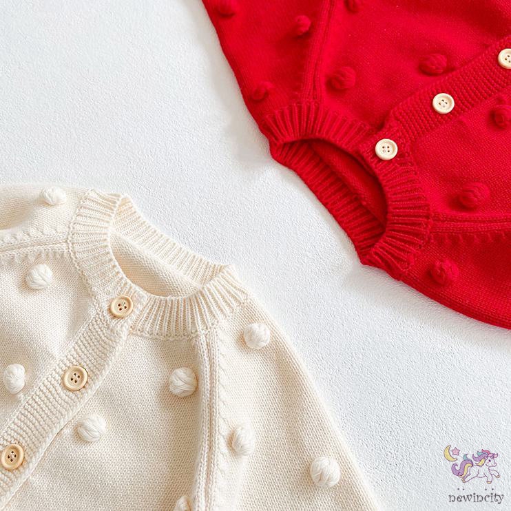 Áo khoác cardigan cổ tròn phối hoa văn đáng yêu cho bé gái
