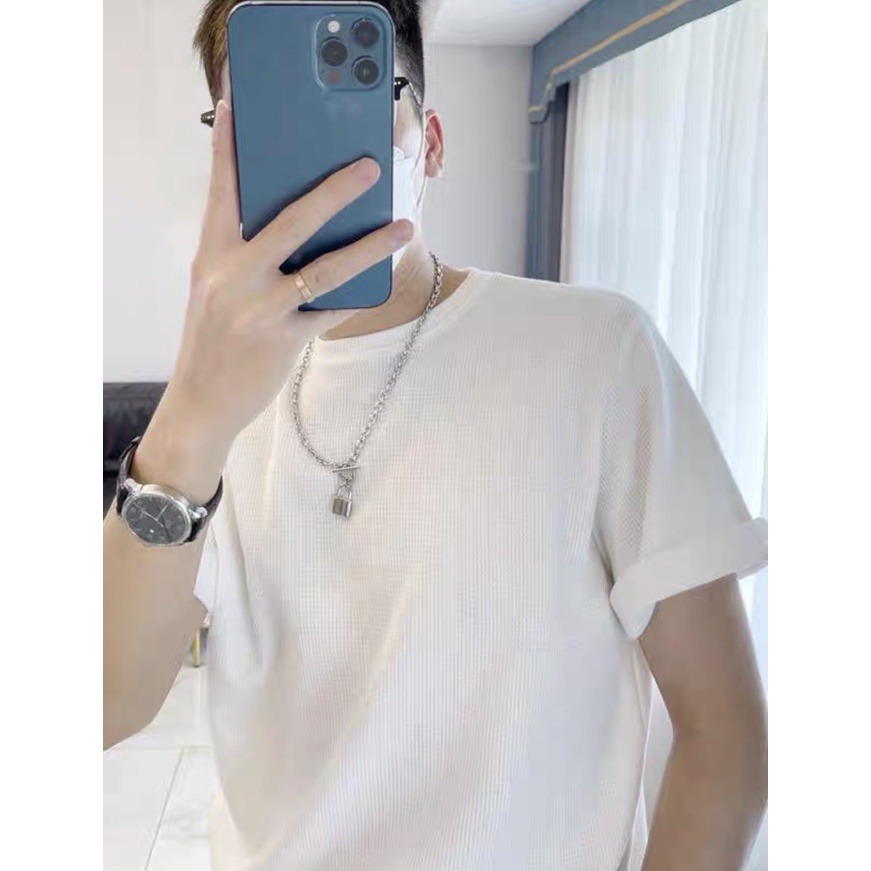 Áo thun nam cotton tổ ong, siêu thoáng mát, dầy dặn giữ form