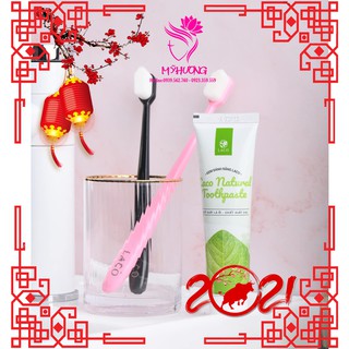 Combo kem đánh răng và bàn chải triệu lông siêu mềm Laco