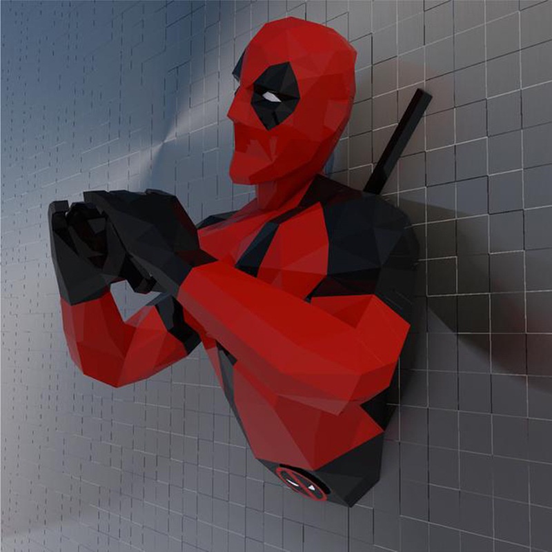 Mô hình nhân vật Deadpool 3d bằng giấy treo tường độc đáo