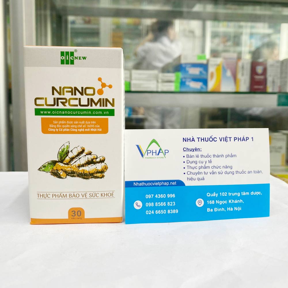 Viên Uống Nano Curcumin OIC New Cải Thiện Viêm Loét Dạ Dày Hộp 30 Viên, 60 Viên