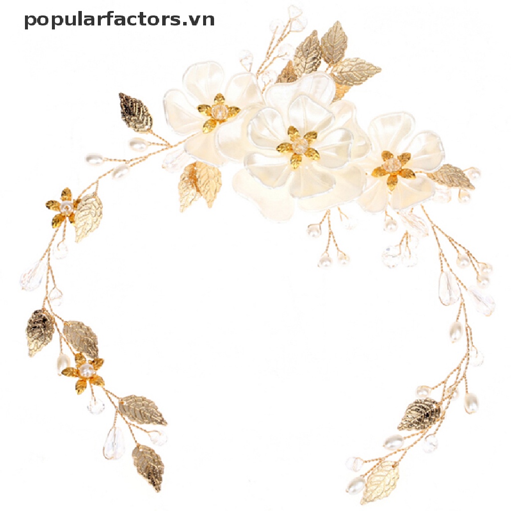 Kẹp Tóc Hoa Trắng Đính Đá Ngọc Trai Cho Cô Dâu