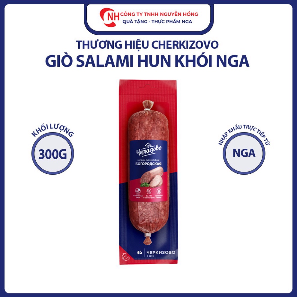 Salami xúc xích hun khói Checkizovo 300g, Salami giò hun khói nhập khẩu Nga, Nguyễn Hồng