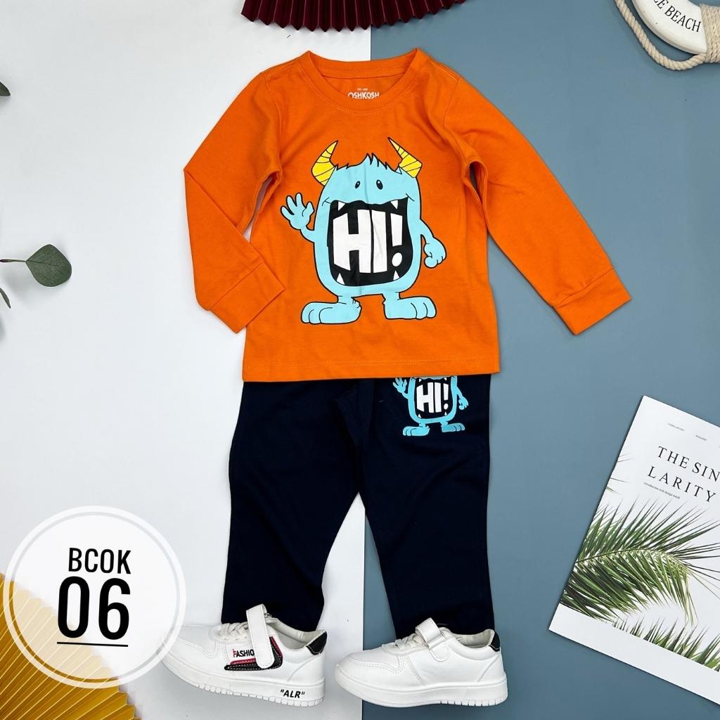 Bộ thu đông bé trai, đồ bộ cho bé trai, chất cotton mềm mát, nhiều màu, size 2-7 - SUNKIDS
