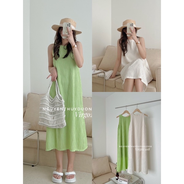 VÁY SÁT NÁCH CHẤT THUN XỐP LƯỢN SÓNG 0406 SIÊU XINH