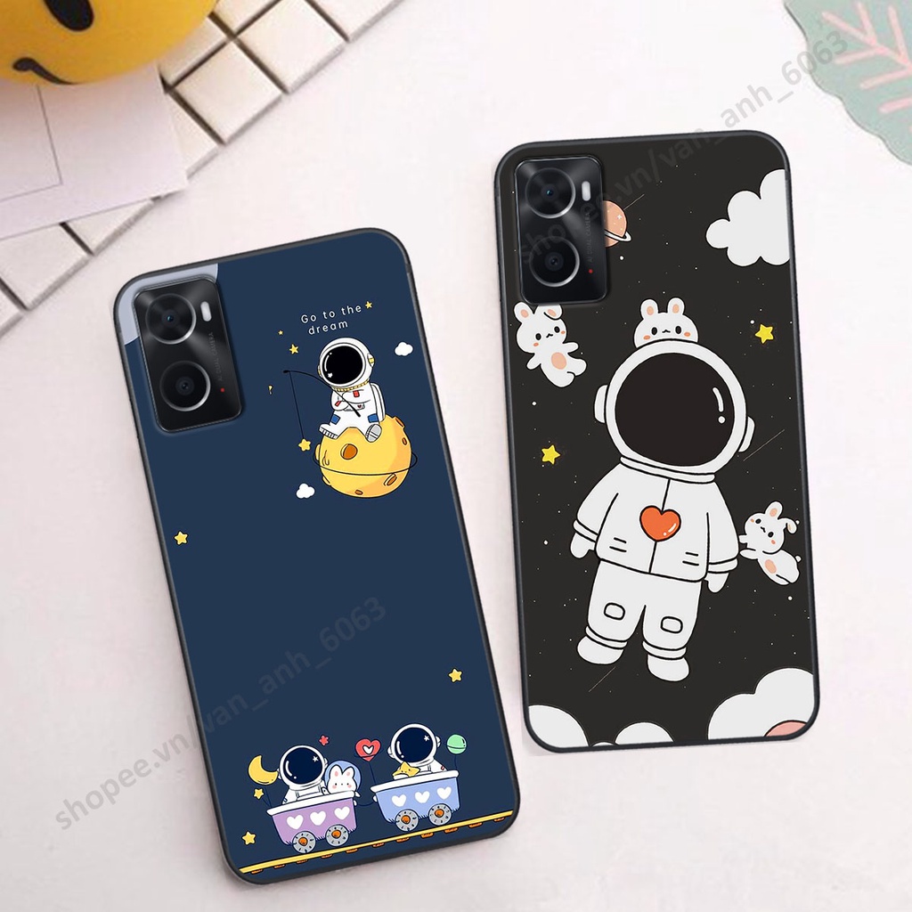 Ốp Oppo A76 hình bầu trời, phi hành gia, ốp lưng điện thoại cao cấp