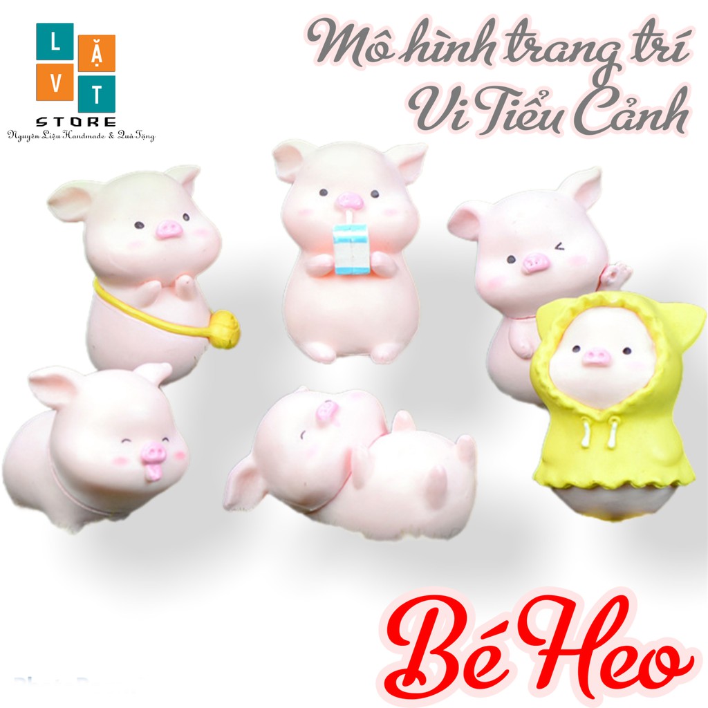 Mô Hình Heo Ủn Ỉn Tròn xoe đội mưa siêu cute Dùng Để Trang Trí Vi Tiểu Cảnh - Đơn Giản Chân Thật Giá Rẻ Bất Ngờ