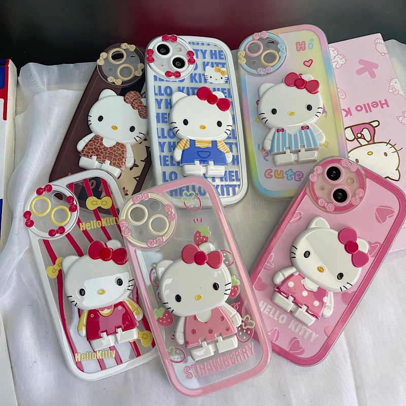 Ốp Điện Thoại Chống Sốc Có Giá Đỡ Hình Hello Kitty Cho iphone13 13 Mini 12Promax 13 / 11 / xsmax / xr