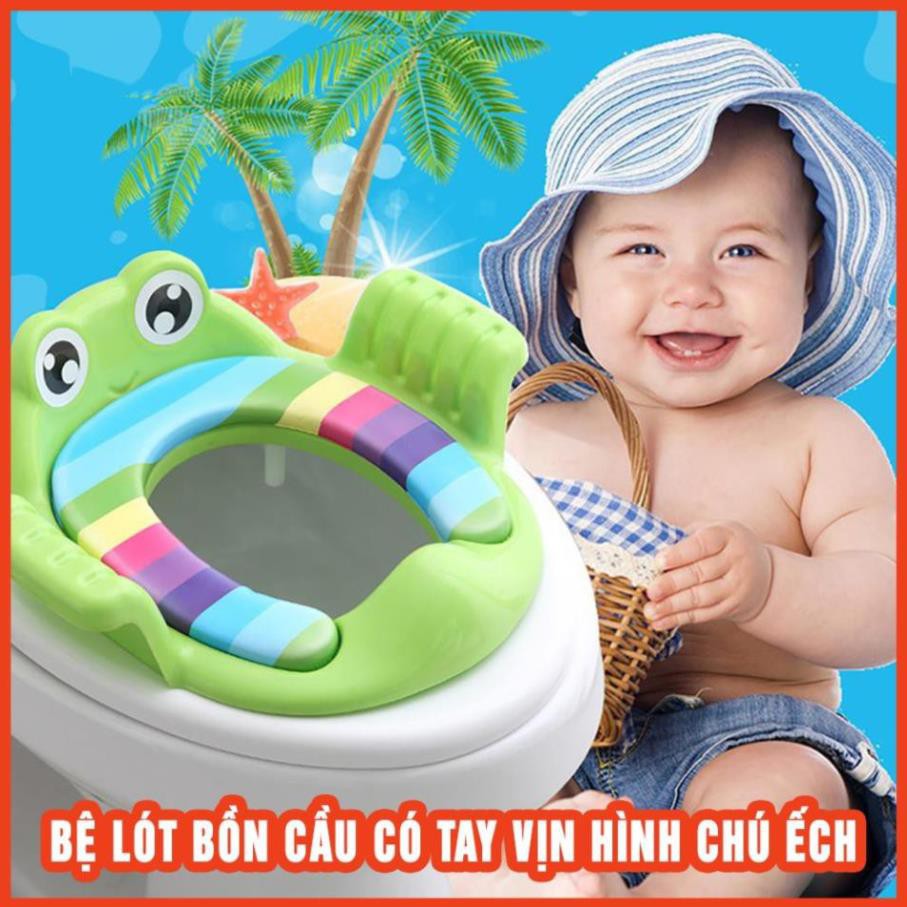 💖FREESHIP💖 Bệ lót bồn cầu có tay vịn hình chú ếch