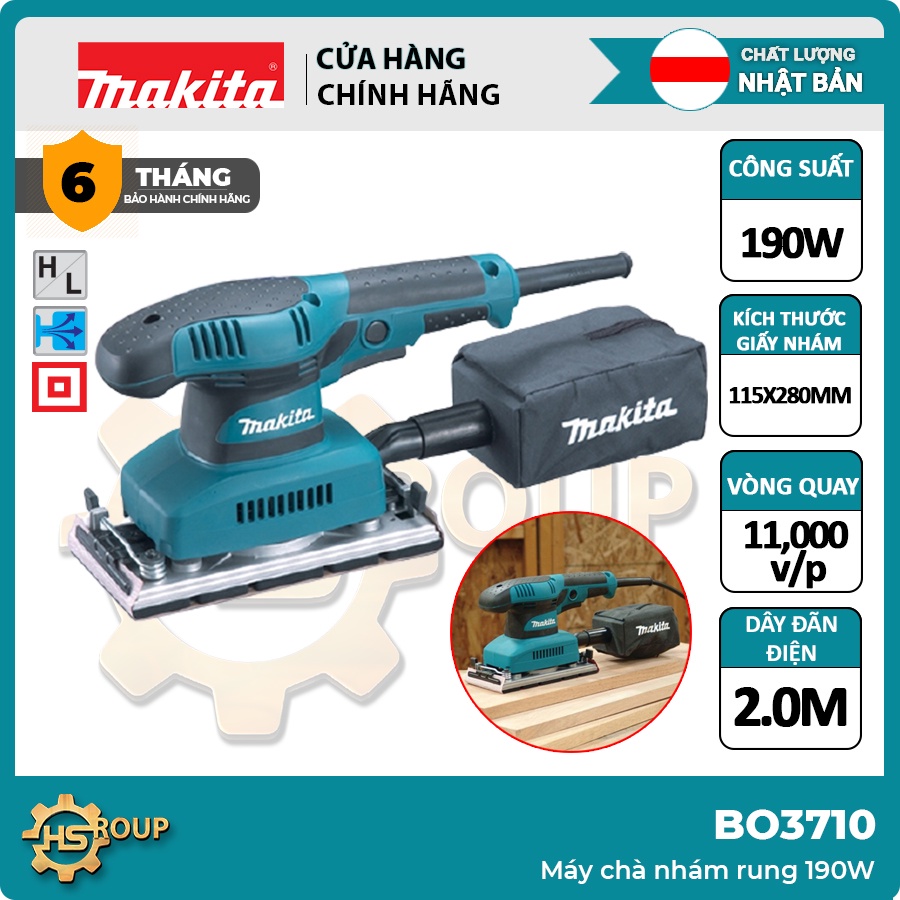 Máy chà nhám rung Makita BO3710 (Công suất 190W) | Makita chính hãng