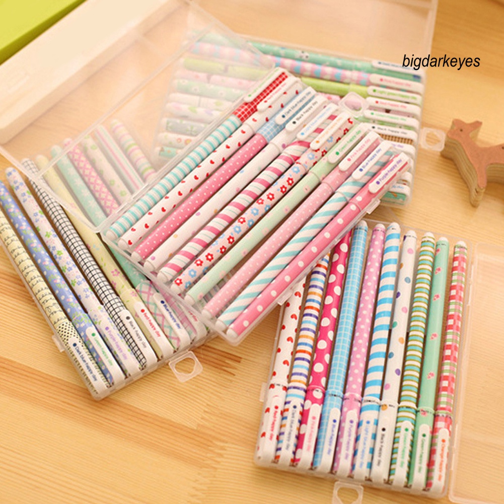 10 Bút Bi Ngòi 0.38mm Kiểu Dáng Dễ Thương