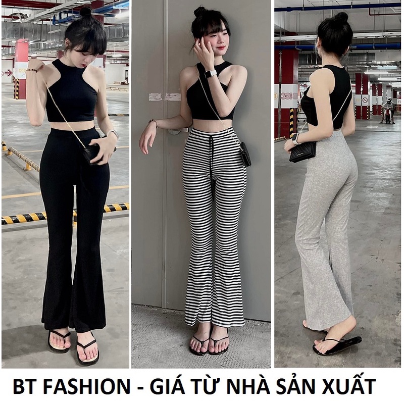 Quần Dài Thun Ôm Lưng Cạp Cao, Ống Loe HOT - BT Fashion (LEG01) + Video, Hình Thật