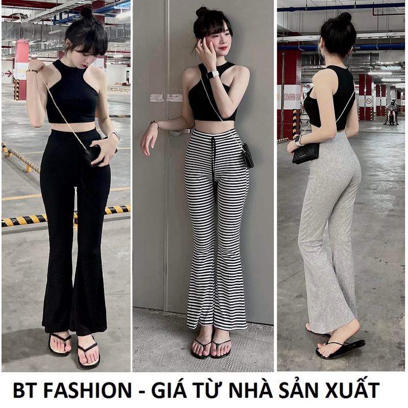 Quần Dài Thun Ôm Lưng Cạp Cao, Ống Loe HOT - BT Fashion  + Video, Hình Thật