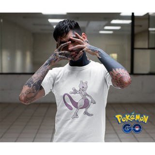 Áo thun Cotton Unisex - Game - Pokemon GO - Pokemon Mewtwo
