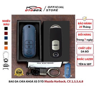 Bao da chìa khoá ô tô mazda 3 hatchback, mazda 2, cx5 chìa 2 nút, bọc chìa khoá ô tô da cao cấp bảo vệ chống xước, va đậ