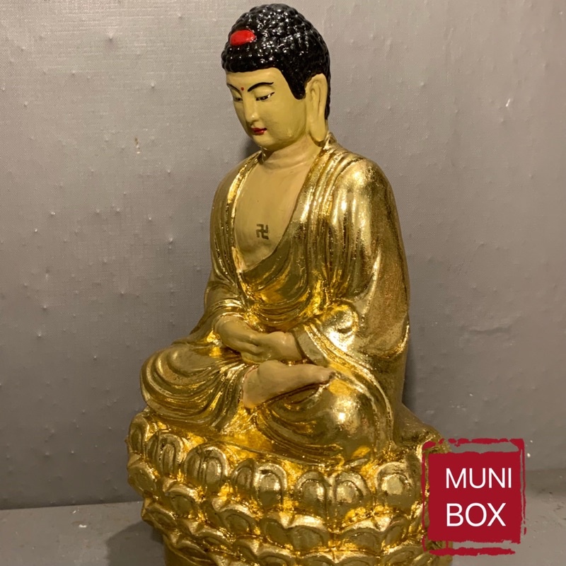 Tượng Phật Thích Ca dát vàng 25cm