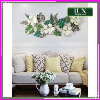 Decor tranh sắt hoa lá hk-21 kích thước 153x69cm cao cấp