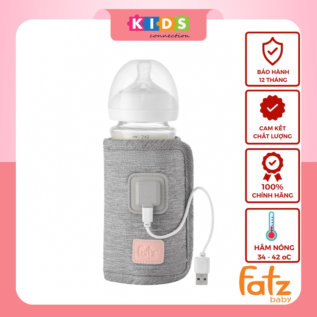 Túi ủ bình sữa, máy hâm sữa di dộng cầm tay Fatzbaby ổ cắm USB tiện lợi bảo hành 12 tháng - Sữa tã Gia Phúc