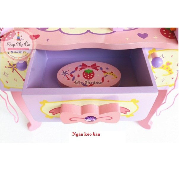 Mother Garden - Bộ Bàn Ghế Trang Điểm dâu hồng cỡ lớn (Cao 93cm và 75cm)