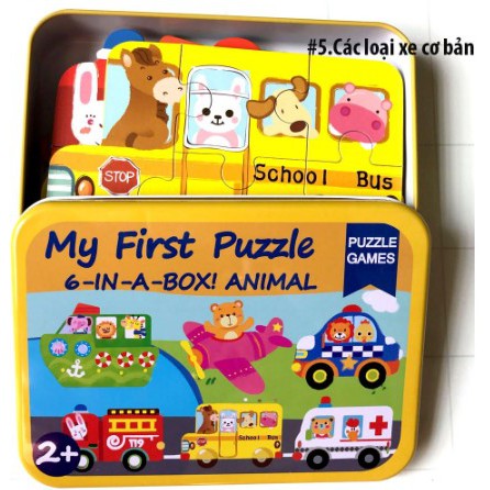 combo 25 Tranh ghép hình PUZZLE 5-8 miếng Cho be 2 tuổi Loại Cao Cấp Woodentoys