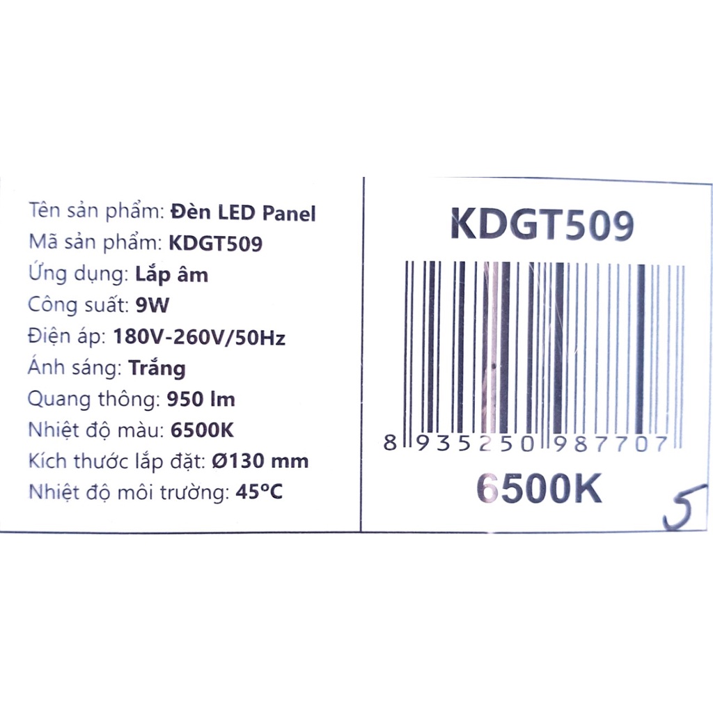 Đèn Led Âm Trần Tròn 9w Duhal KDGT509 bảo hành 12 tháng (1 đổi 1)