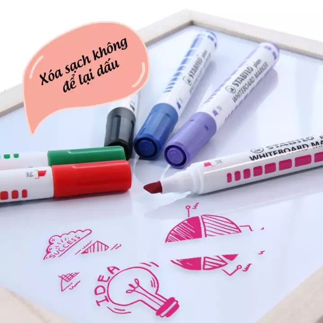 Bút viết bảng STABILO plan WHITEBOARD MARKER WM641 (Xanh, Đen, Đỏ, Tím, Hồng, Xanh lá)