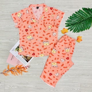 Đồ Bộ Pijama Lửng Chất LỤA Thái f21- SIÊU MÁT