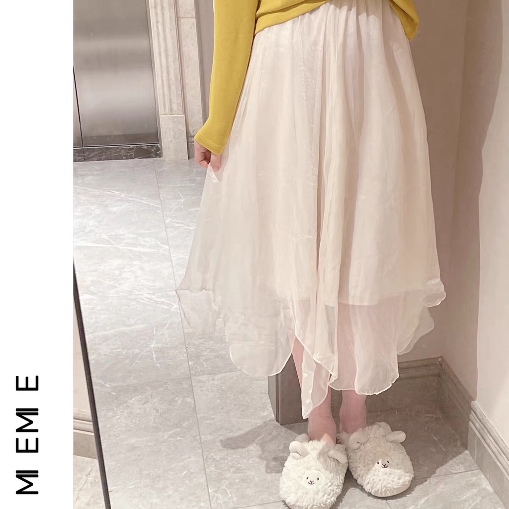 𝗺𝗶𝗲 𝘀𝘁𝘂𝗱𝗶𝗼 - Chân váy trắng chun tua rua nhiều lớp