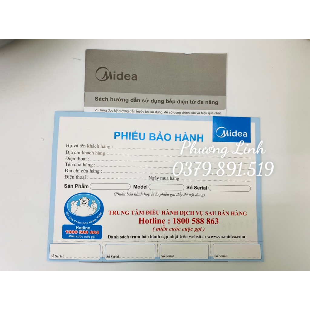 Bếp từ Midea MI-T2117DC - Tặng kèm nồi inox - Hàng chính hãng - Bảo hành 12 tháng