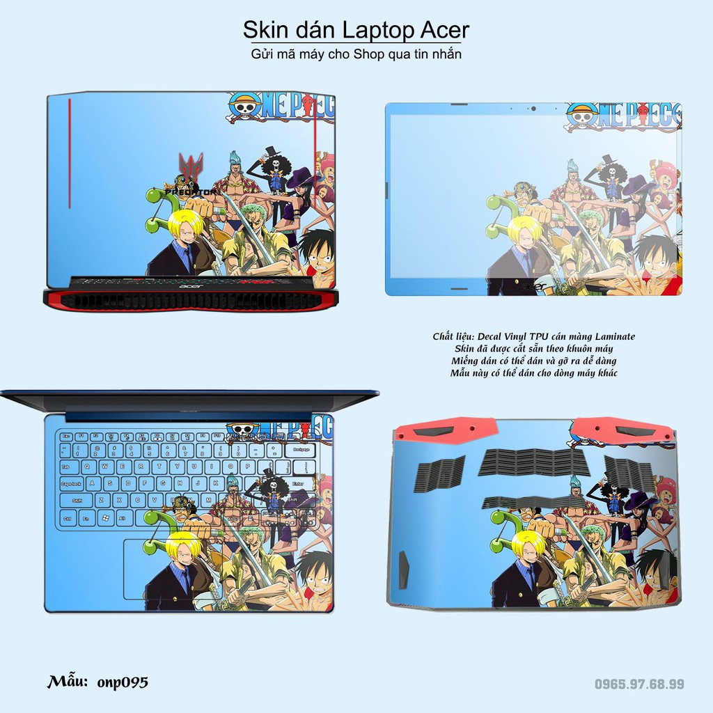 Skin dán Laptop Acer in hình One Piece nhiều mẫu 9 (inbox mã máy cho Shop)