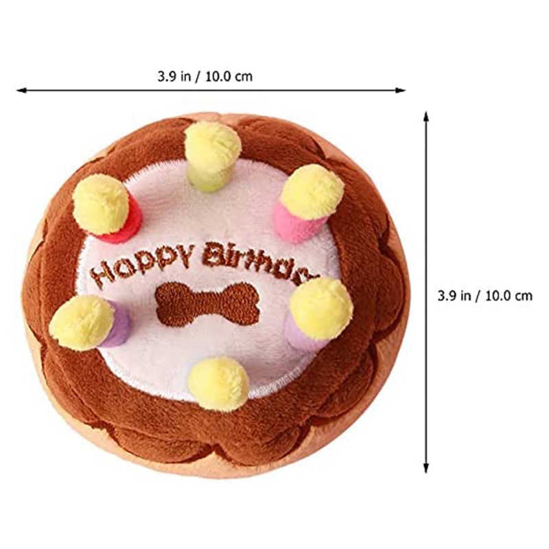 Đồ Chơi Nhồi Bông Hình Bánh Kem Sinh Nhật Dễ Thương Cho Cún Cưng