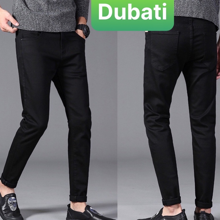 QUẦN JEAN NAM CHẤT BÒ ĐEN TRƠN NEW TREND THOÁNG MÁT, CHẤT LƯỢNG CAO, CO GIÃN NHẸ HOT TREND- DB 20- DUBATI FASHION