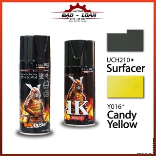 Combo cơ bản sơn Samurai, sơn xịt xe máy màu Vàng Candy Y016