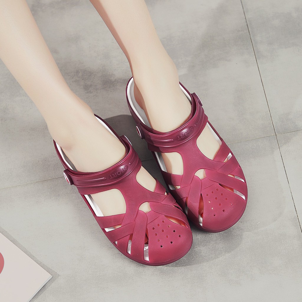 Xăng đan Crocs Bằng Nhựa Dẻo 5 Màu Cho Nữ