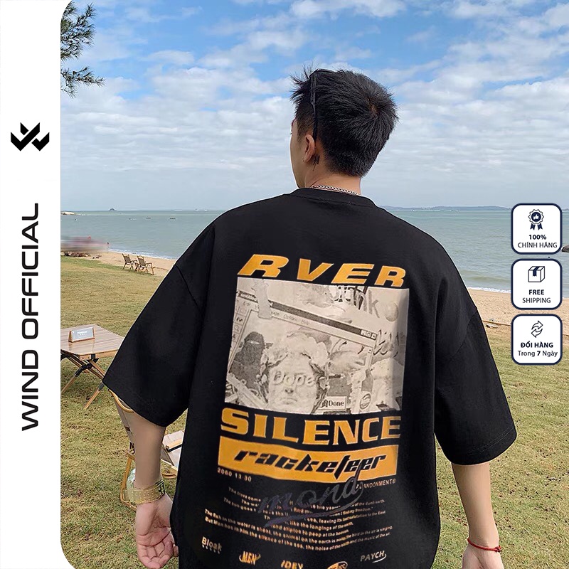 Áo phông unisex form rộng WIIS RVER oversize tay lỡ cotton thời trang nam nữ ulzzang
