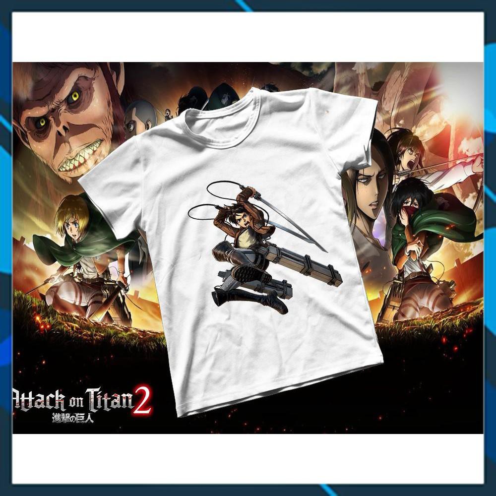 (SALE 50%) Áo thun Cotton Unisex - Anime - Attack on Titan - Eren Jeager