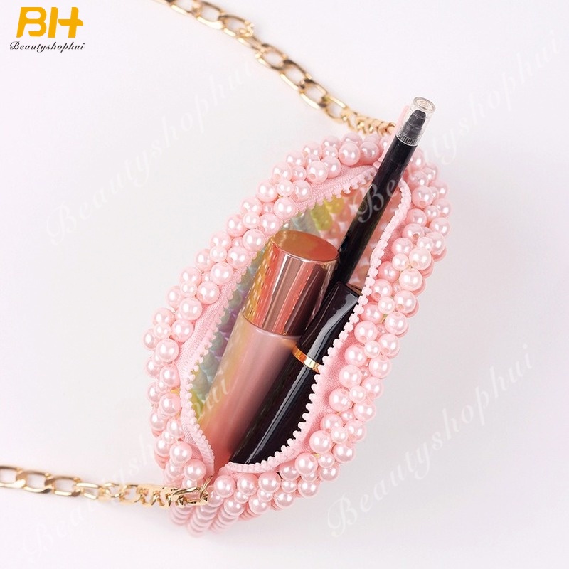 Túi Đeo Chéo Mini Đính Ngọc Trai Thời Trang Mới Cho Nữ