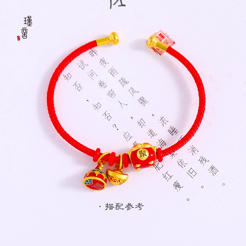 Cornucopia Mặt Dây Chuyền Nắp Lật Xuyên Lỗ Bảo Quản Cá Chép Tráng Men Màu Thủ Công