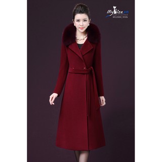 Áo măng tô CỔ LÔNG dạ dáng dài MS2088 - Mysize.vn