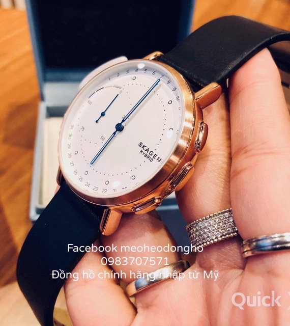 (Auth) ĐỒNG HỒ NAM SKAGEN CONNECTED LEATHER HYBRID SMARTWATCH