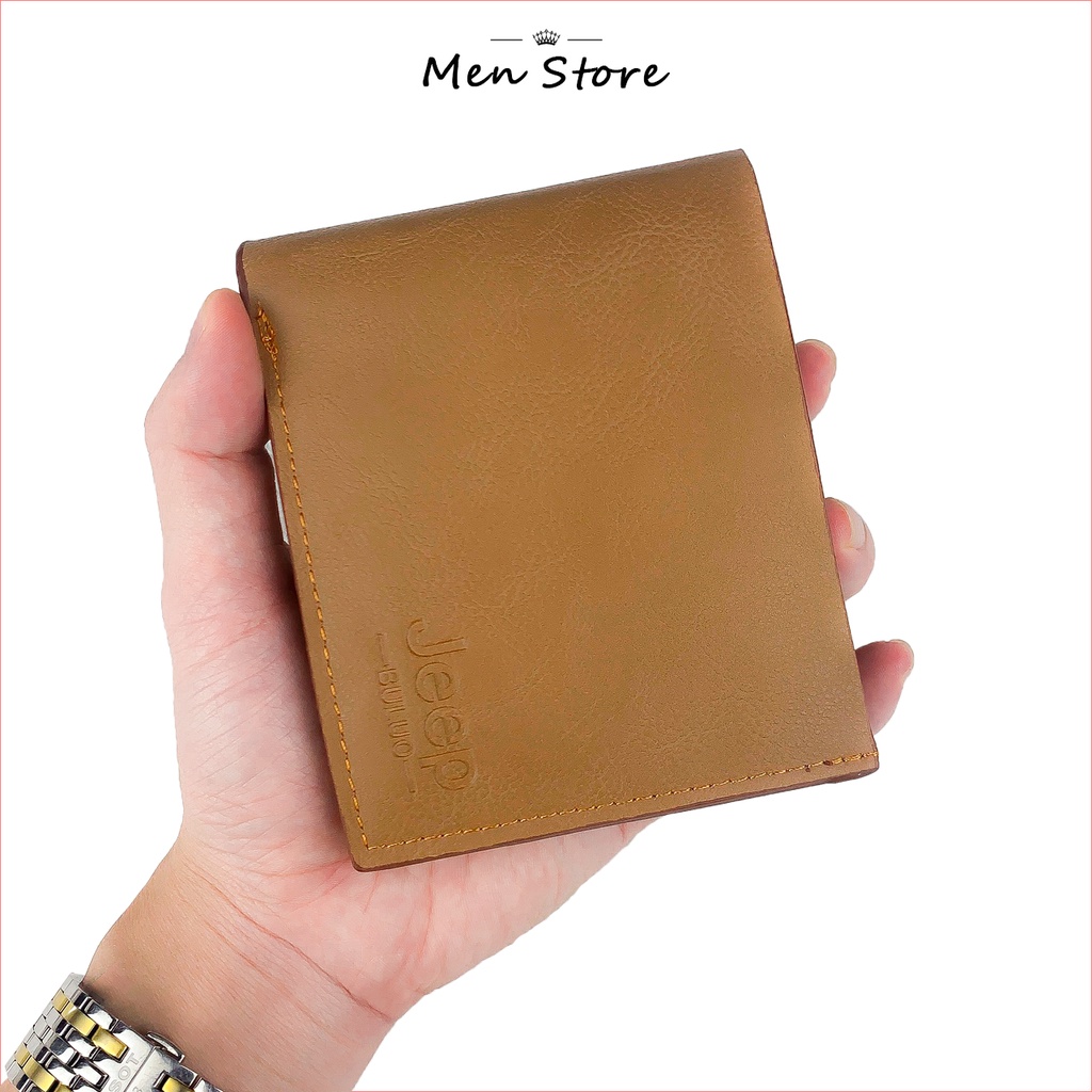 Ví nam dáng ngang JEEP nhỏ gọn thời trang, Bóp da nam cao cấp ngăn đựng thẻ rộng rãi [ Để được thẻ CMND cũ] - V001