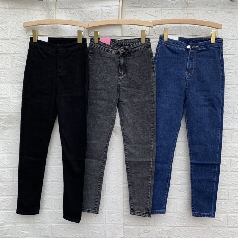 Quần bò jeans cạp cao dáng ôm nắp túi Q450 SUTANO | BigBuy360 - bigbuy360.vn