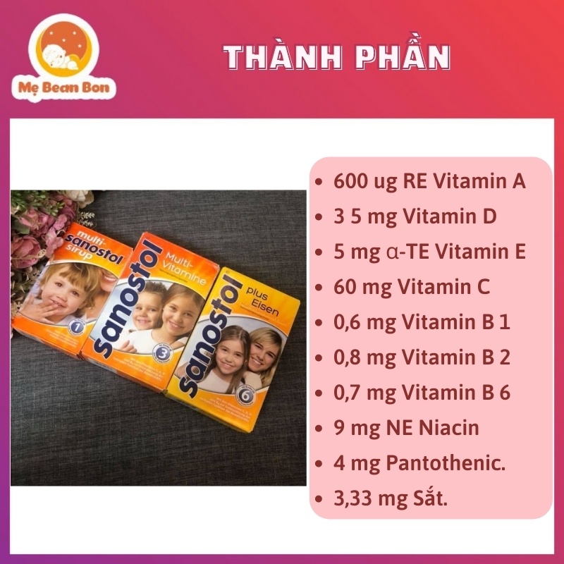 vitamin tổng hợp sanostol số 6 460ml của đức cho bé Phù hợp cho bé trên 6 tuổi