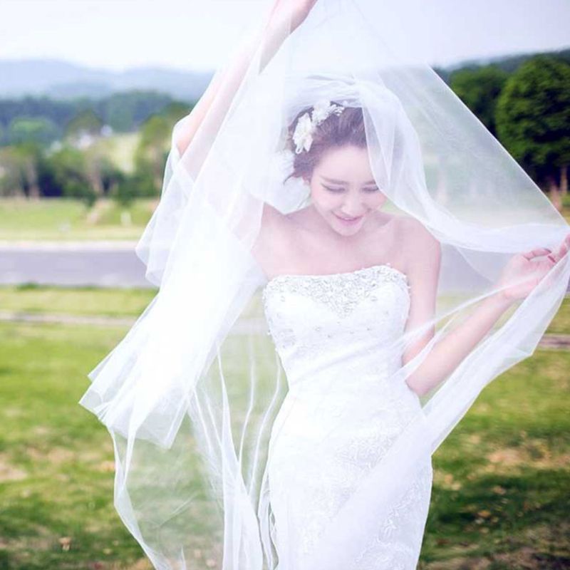 Mạng Che Mặt Bằng Vải Lưới Màu Nude Siêu Dài Dùng Chụp Ảnh Cưới