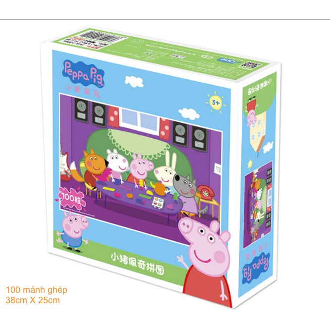 Tranh ghép hình 100 mảnh - Zigsaw Puzzle - Peppa Pig phòng chơi