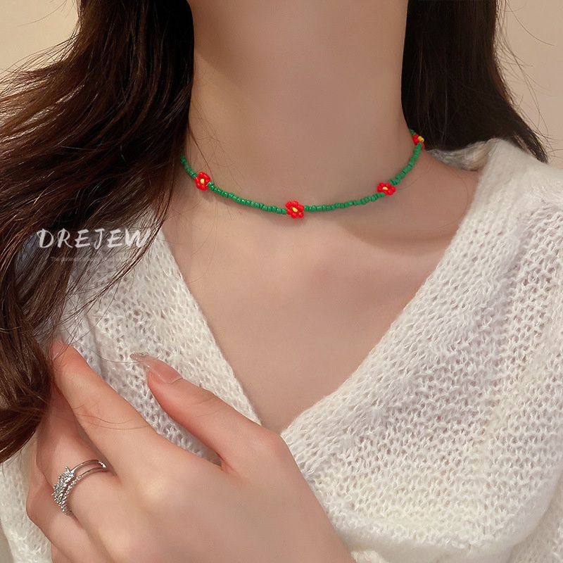 DREJEW Dây chuyền mặt tnhiều màu dễ thương ngọt ngào thời trang cho nữ